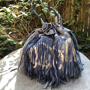 Susan Farber , leather hobo bag.